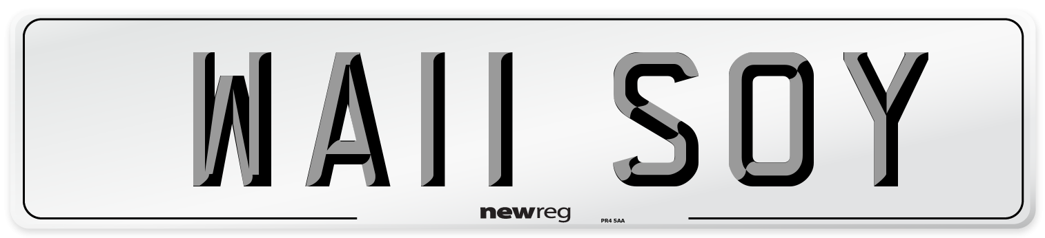 WA11 SOY Number Plate from New Reg